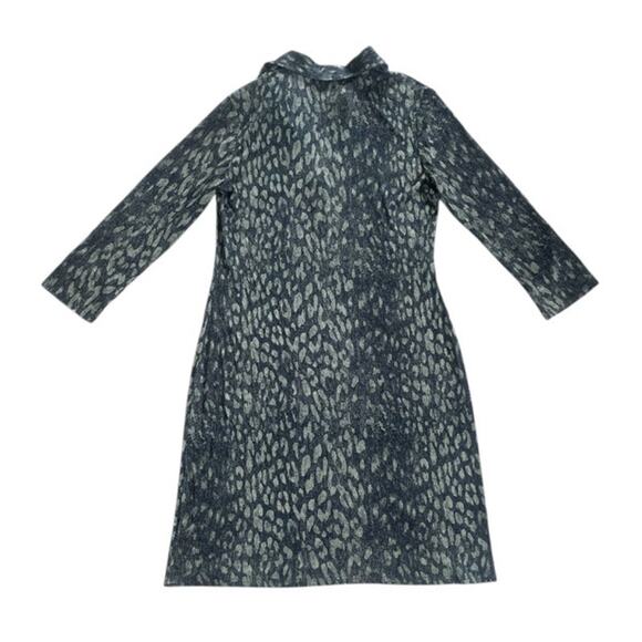 L'AGENCE Animal Print V-Neck Long Sleeve Shift Dress Size M - Picture 4 of 9
